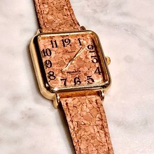 Ronica Square Bezel Cork Watch
